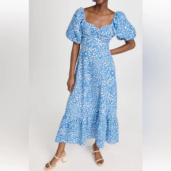 English Factory Floral Maxi Dress | Print/Blue | Size M | Shopbop